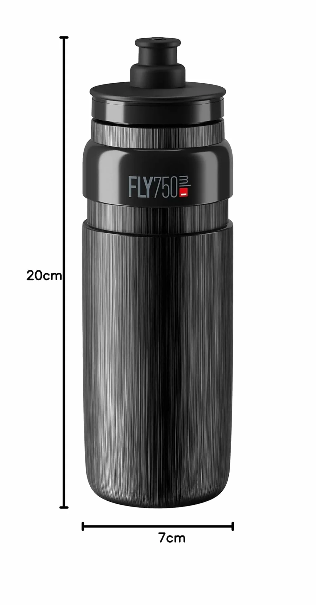 ELITE Fly Tex Borraccia Ciclismo 750ml – Nera – Ultraleggera, Senza BPA, Facile da Spremere