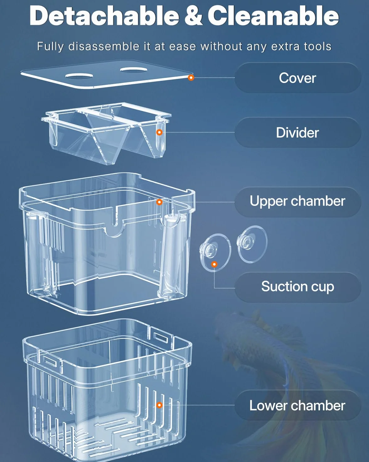 Pawfly acquario pesce allevamento box trasparente plastica Breeder Box per serbatoio di pesce avannotti incubatore incubazione Box per pesci aggressivi Guppy