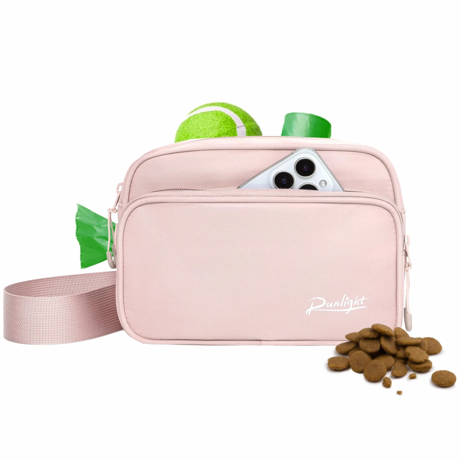 Runlight Borsa Per Addestramento Per Cani, Cintura In Vita E Borsa A Tracolla Con Sacchetto Per Escrementi, Borsa Per Cuccioli E Allenamento (Kaki)
