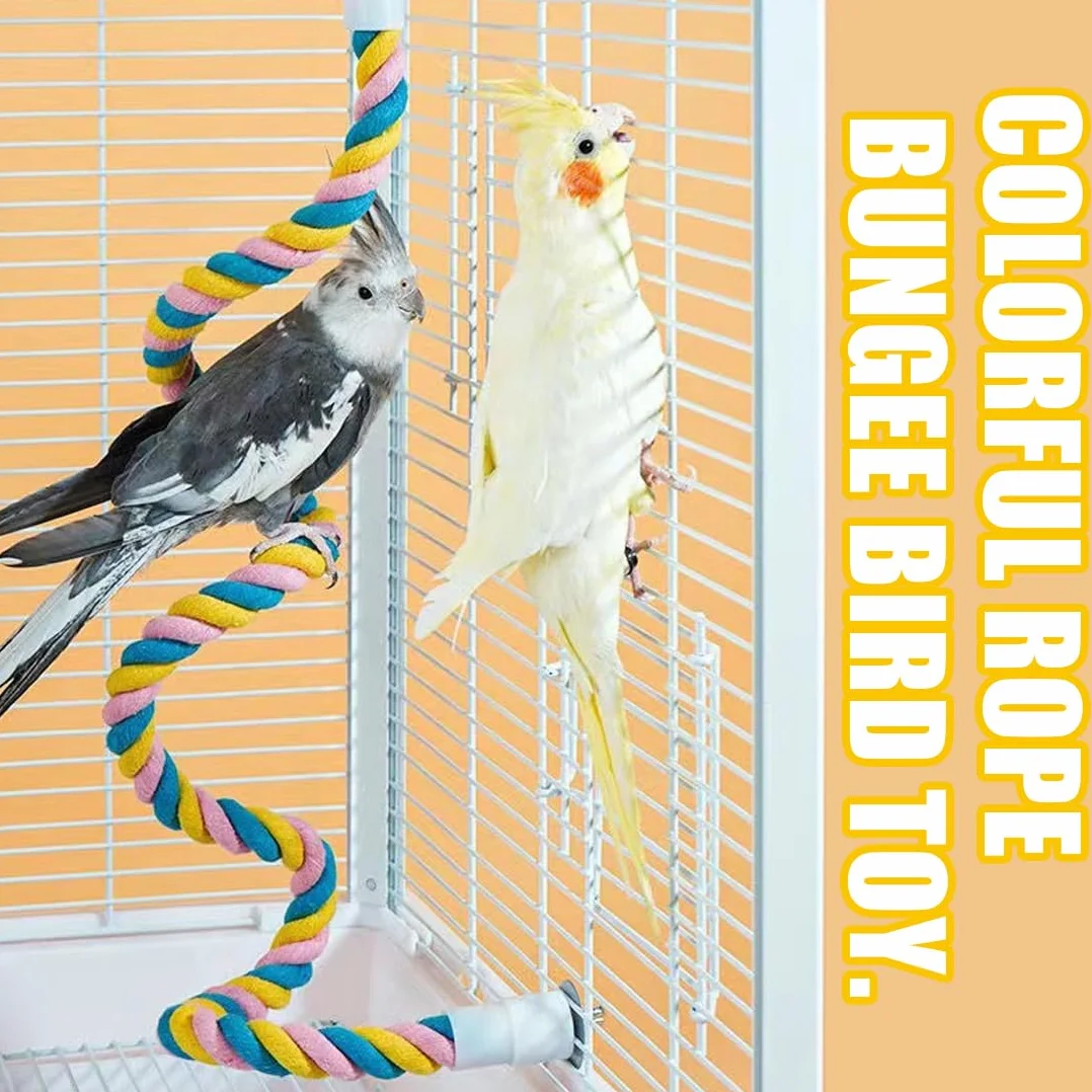 Altalena per Uccelli Giocattolo da Appendere con Corda di Cotone Resistenza al Morso per Pappagallo Calopsitte Pappagallini