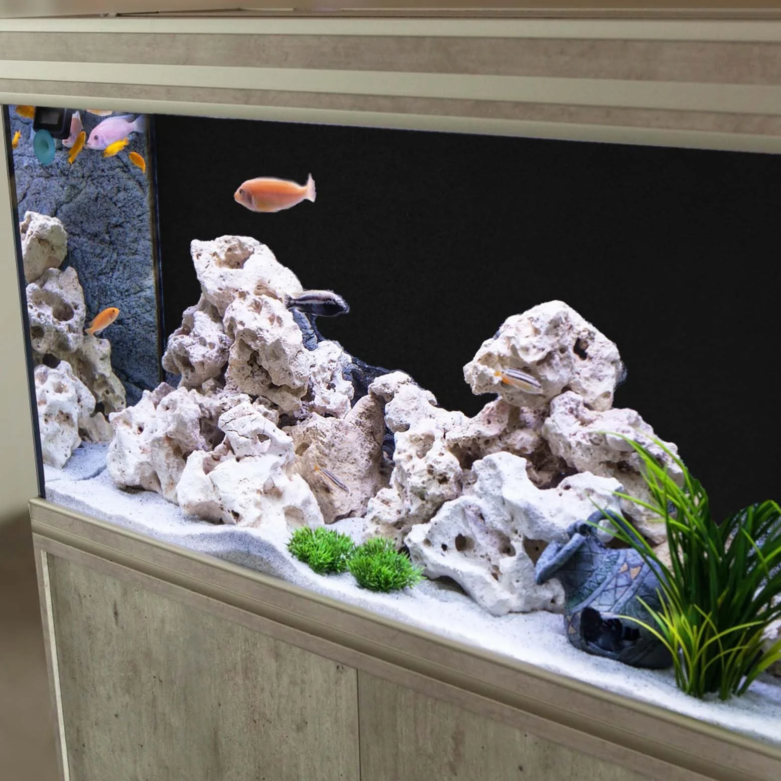 lasuroa Sfondo per Acquario, 40x100 cm Sfondo per Acquario Nero Sfondo per Acquario Statico Sfondo per Acquario Statico