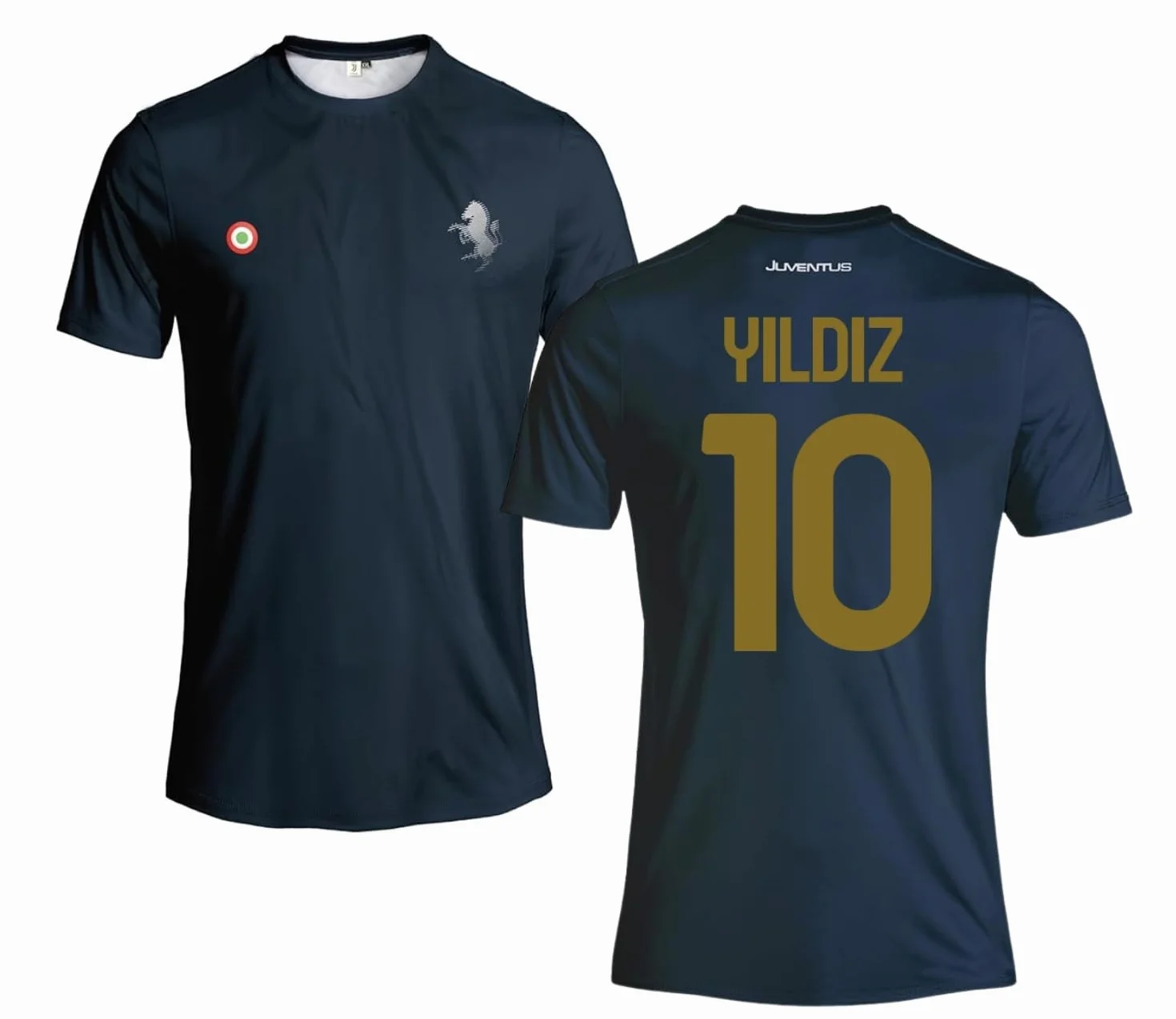 JUVENTUS Maglia Kenan Yildiz 10 Blu Navy Replica Ufficiale Autorizzata Bambino (Taglie-Anni 4 6 8 10 12) Adulto (S M L XL XXL)