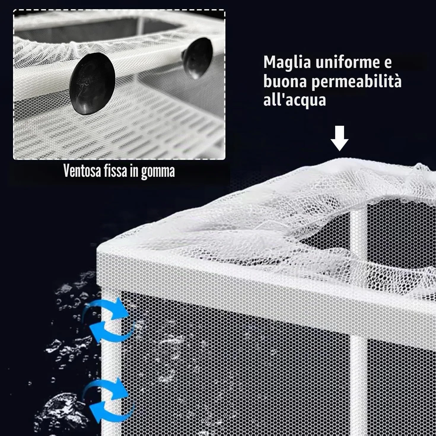Rete Isolante per Serbatoi di Pesce e Scatola di Allevamento con Ventosa - Set da 2 per Acquario e Incubazione