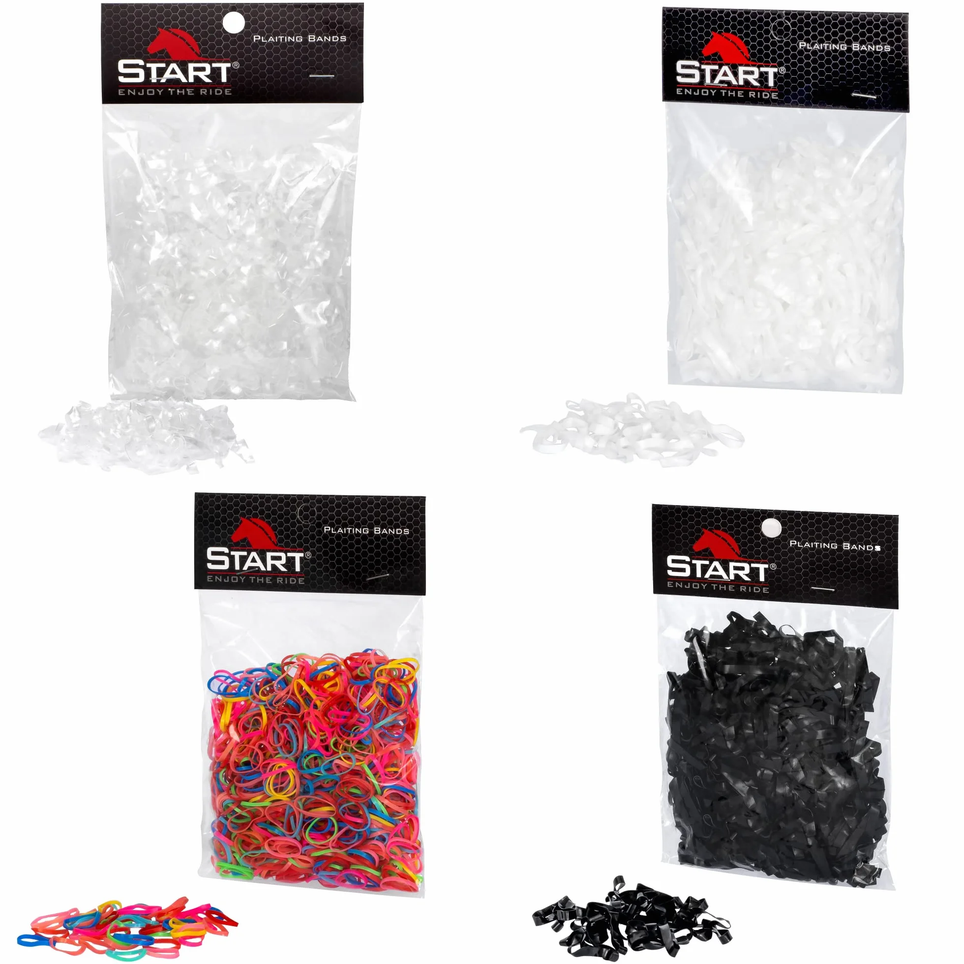 Start Elastici in Silicone per Criniera Cavallo – Set 500 pz - Morbidi, Resistenti, Delicati sul Pelo per Trecce Perfette (Bianco)