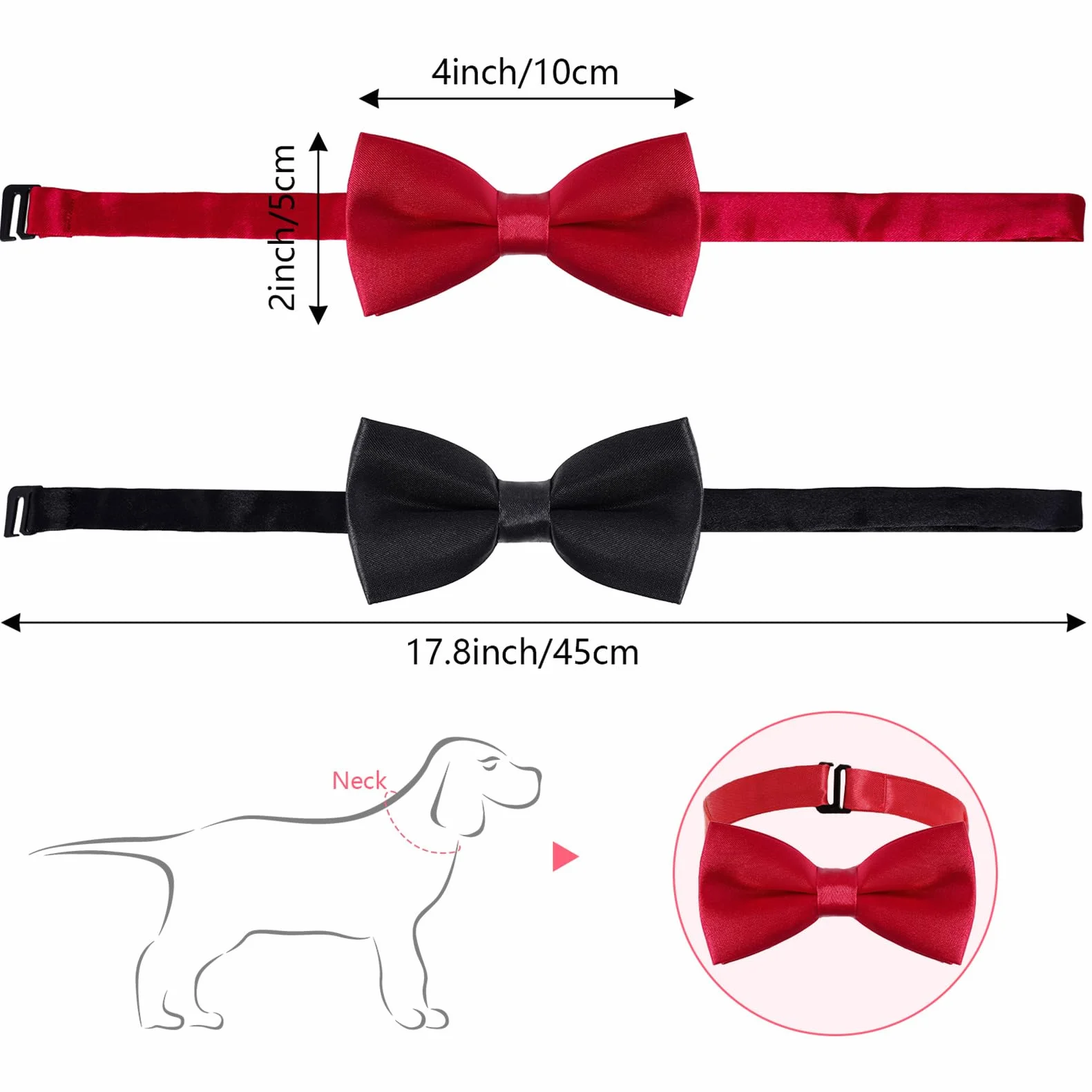 Collare per cani con papillon in velluto rosso per matrimoni