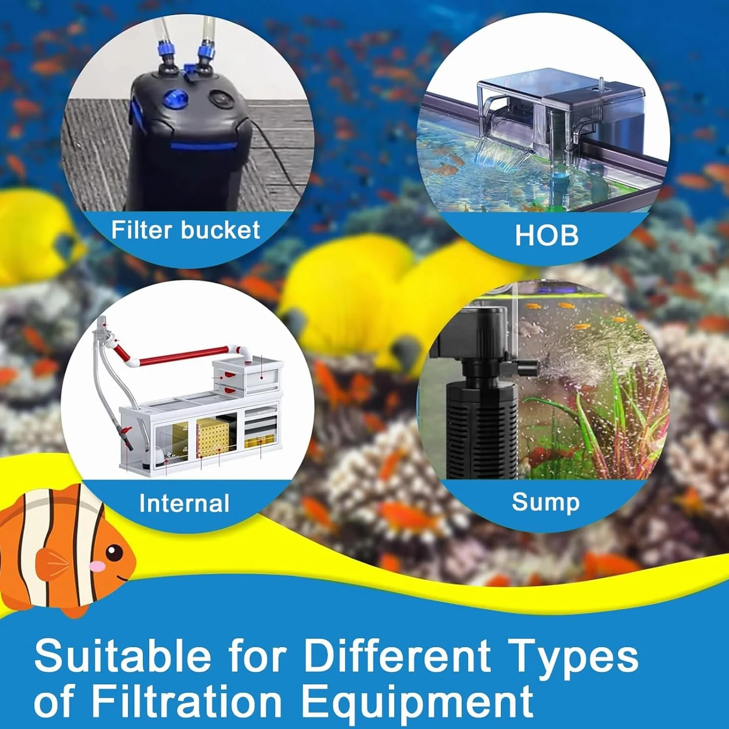 Spugna filtrante per Acquario, Tampone Filtro Spugna, 2 M Tamponi Filtranti per Acquario Addensata Schiuma Filtrante, Filtro Spugna Schiuma, Acquario Filtro Spugna