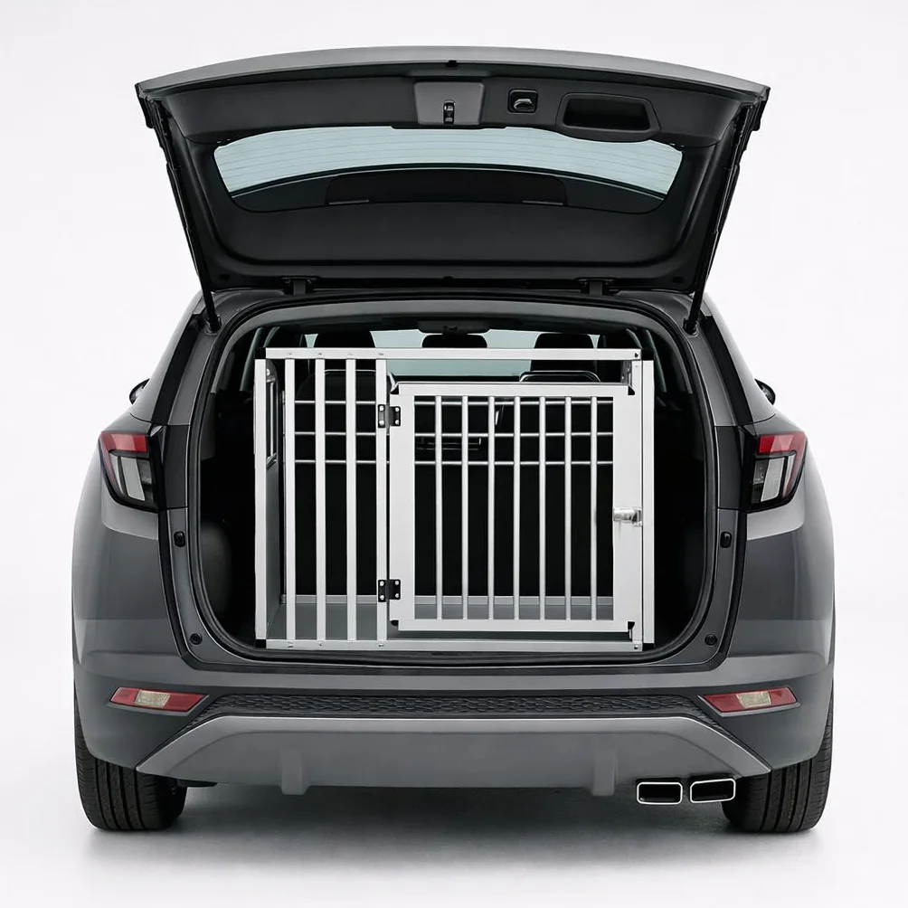 NK Trasportino per Cani con Porta e Serratura, Leggero e Resistente, Design Compatto, Montaggio Semplice e Veloce, Facile da Pulire, Spazioso e Comodo, Modello L (92 x 65 x 66cm)