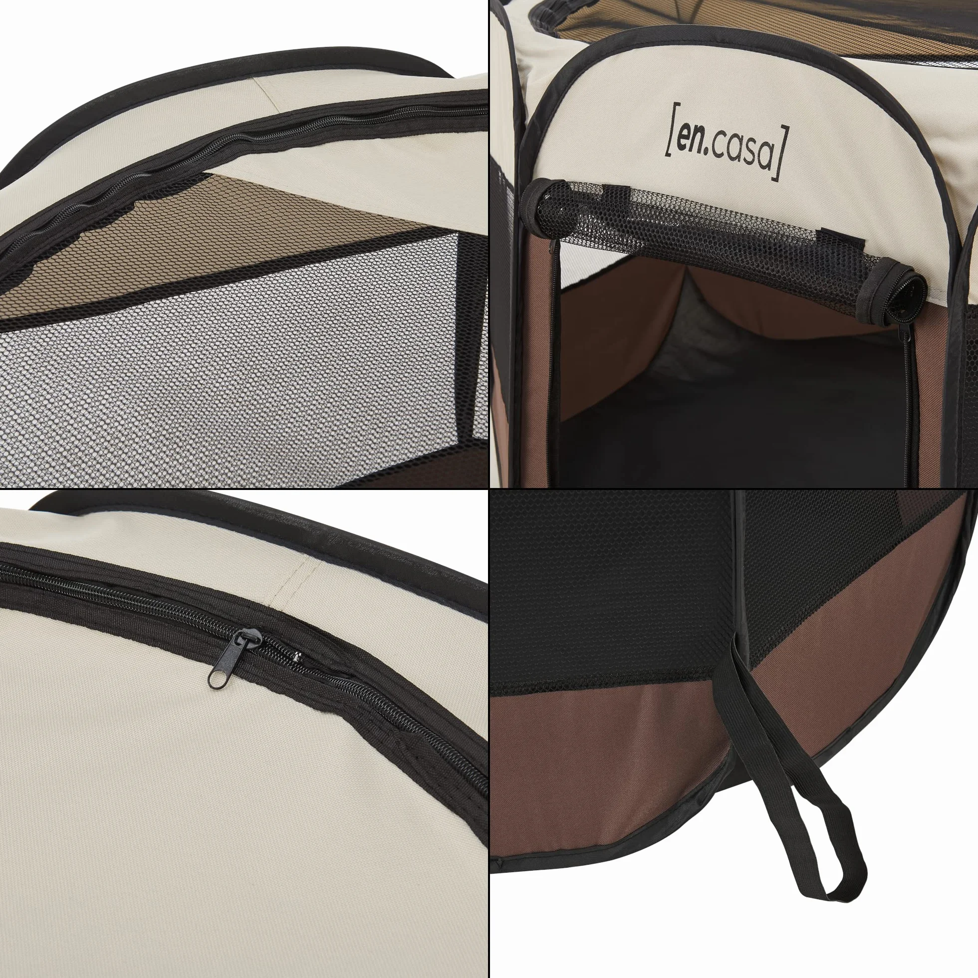 [en.casa] Recinto Morbido per Animali (AxLxP) 58 x 114 x 114 cm Box Pieghevole per Cuccioli, Tessuto Impermeabile, incl. Borsa di Trasporto