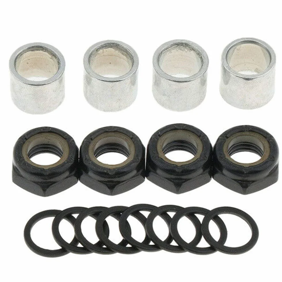 Rondella distanziale in metallo, kit dadi riparazione per cuscinetti skateboard e rondelle camion, accessori longboard