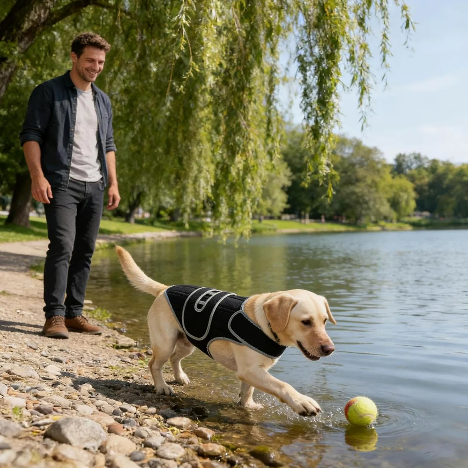 Supporto per la schiena per cani, regolabile, in neoprene, 450 g, imbracatura di supporto per la riabilitazione del cane, per le scale, camminare, jogging, casa, all'aperto, viaggi
