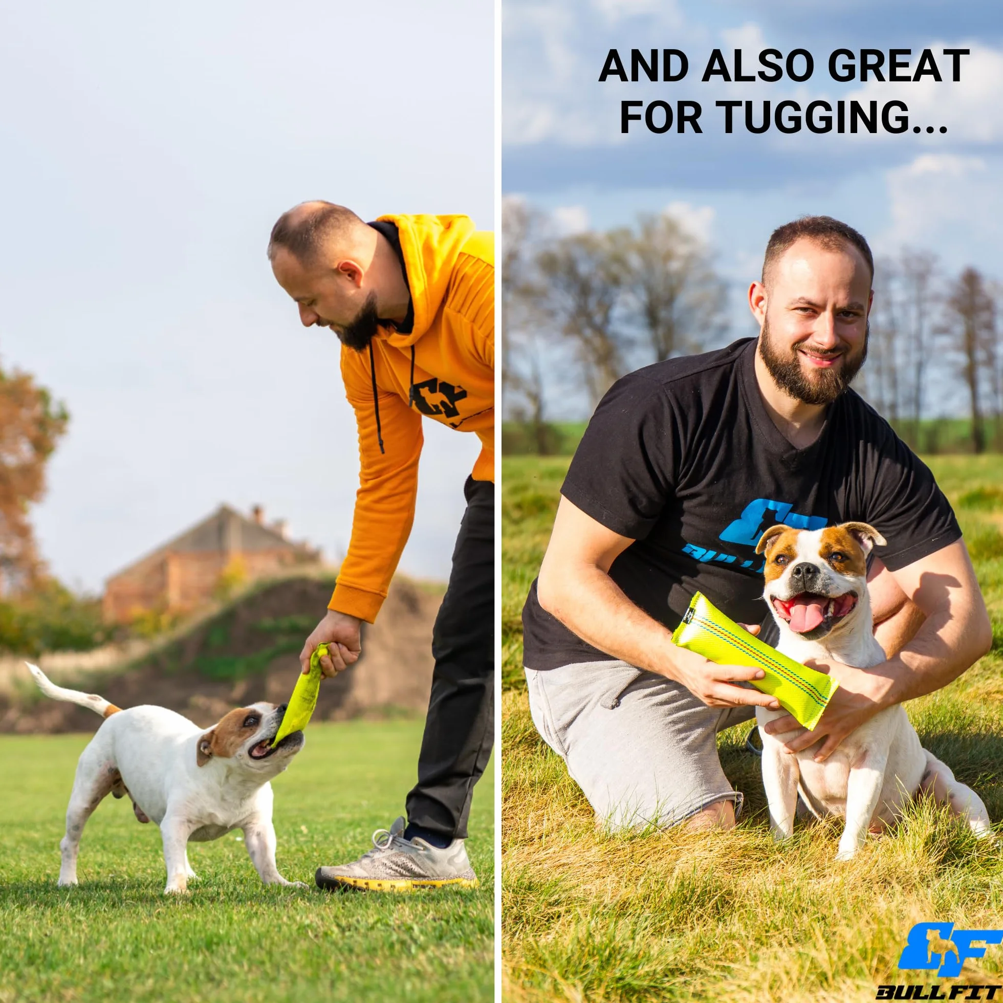 Bull Fit 2-in-1 Dummy e Manicotto per Cani, Giocattolo Galleggiante - Duraturo, interattivo, Fatta a Mano in manichetta antincendio - Giocattoli Cane per l'addestramento o per Il Gioco