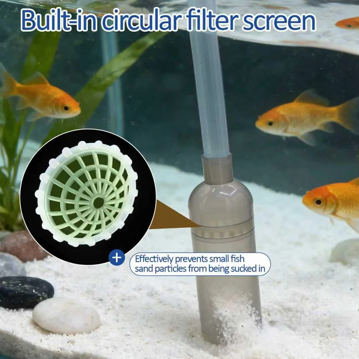 TZEKING Sifone Acquario,1.7m Aquarium-Syphon-Kiesreiniger mit Handpumpe,Scambiatore d'Acqua dell'acquario,Aspiratore per acquari,per Cambio Acqua,Lavaggio della Sabbia