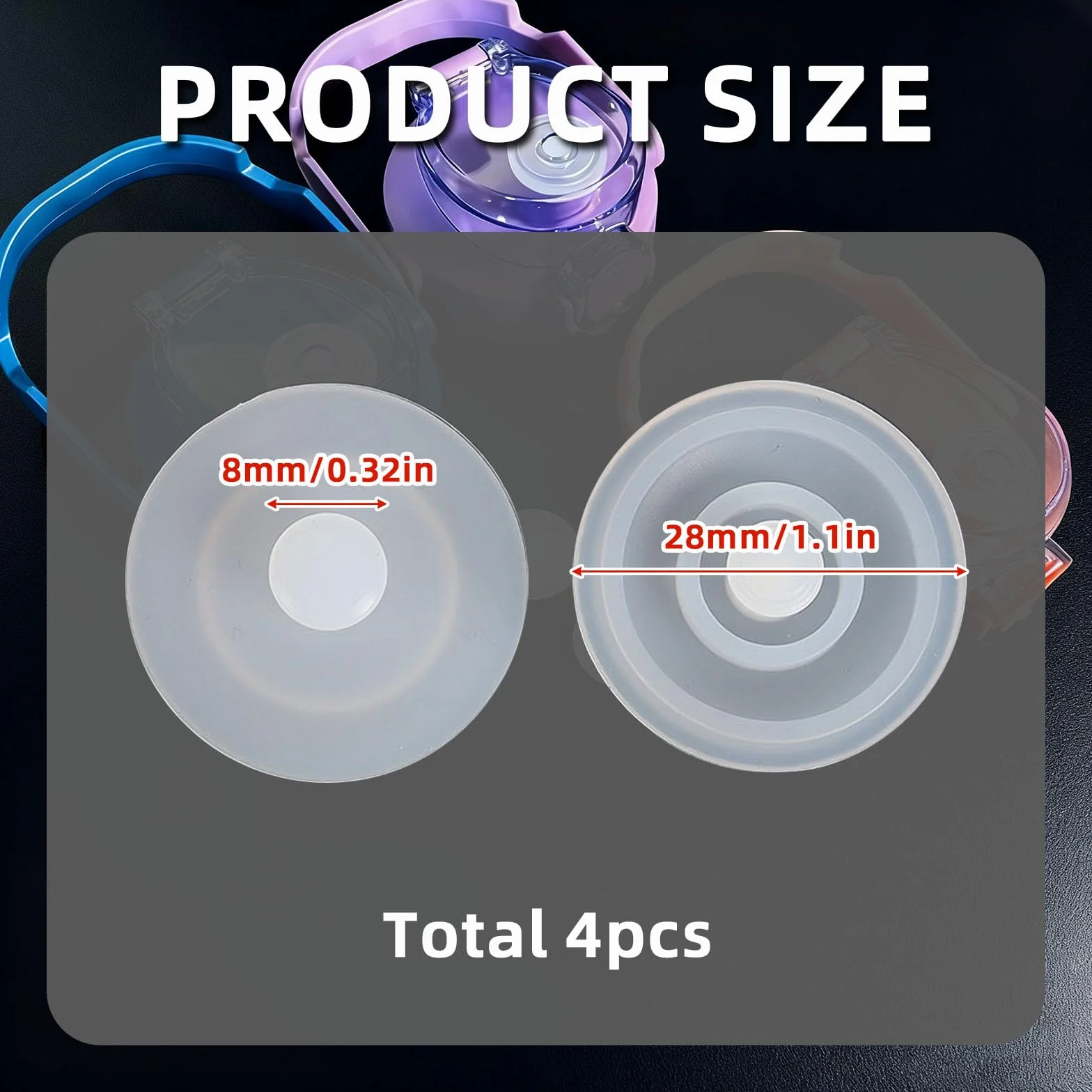 4 Pezzi Anello di Tenuta in Silicone Guarnizioni di Ricambio Compatibile con Tappo WMB One per Borraccia Sportiva