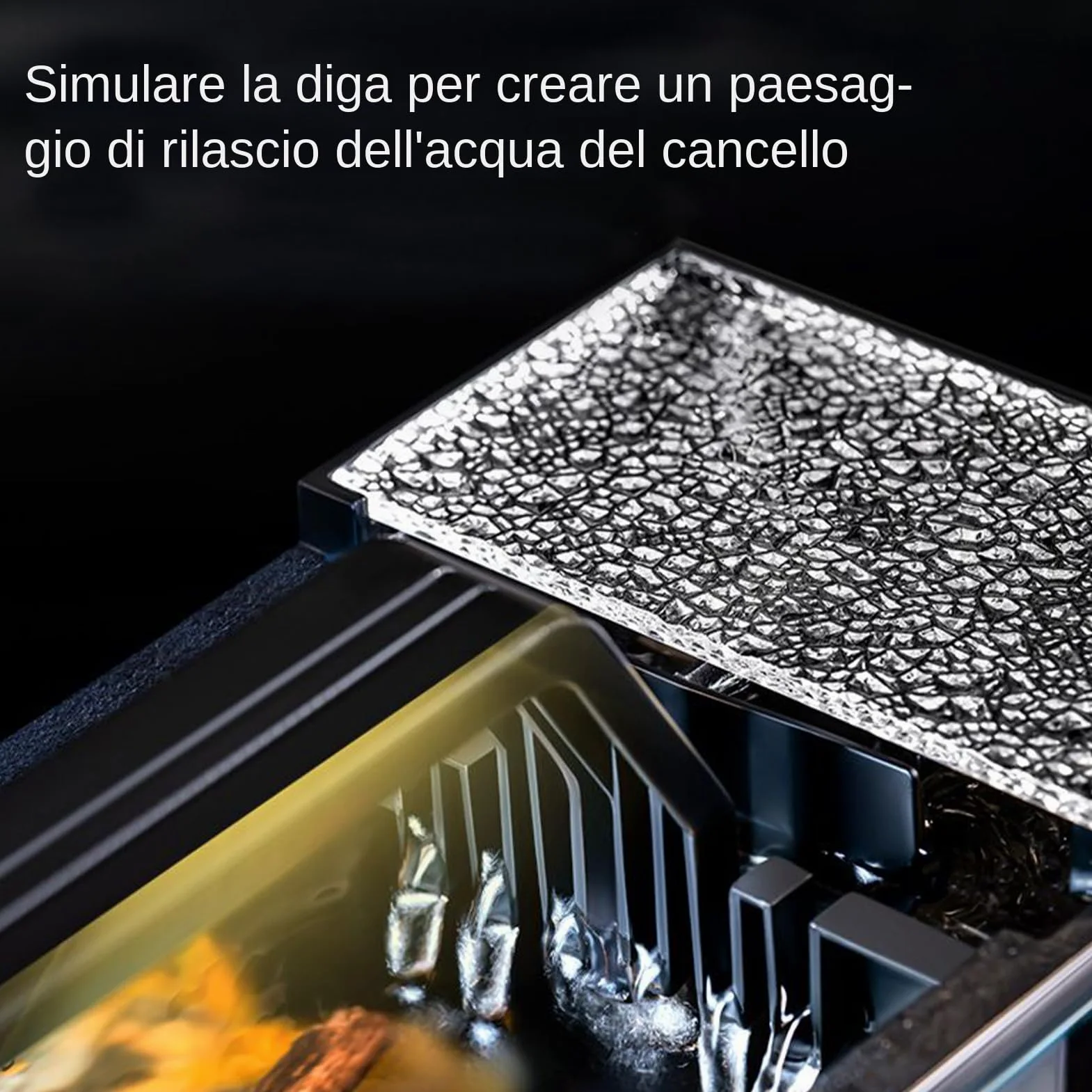 Desktop Aquarium Set - Mini serbatoio di pesce, di filtro per l'acqua avanzato | Acquario illuminato a LED, decorazione acquatica elegante compatta con operazioni silenziose per soggiorno