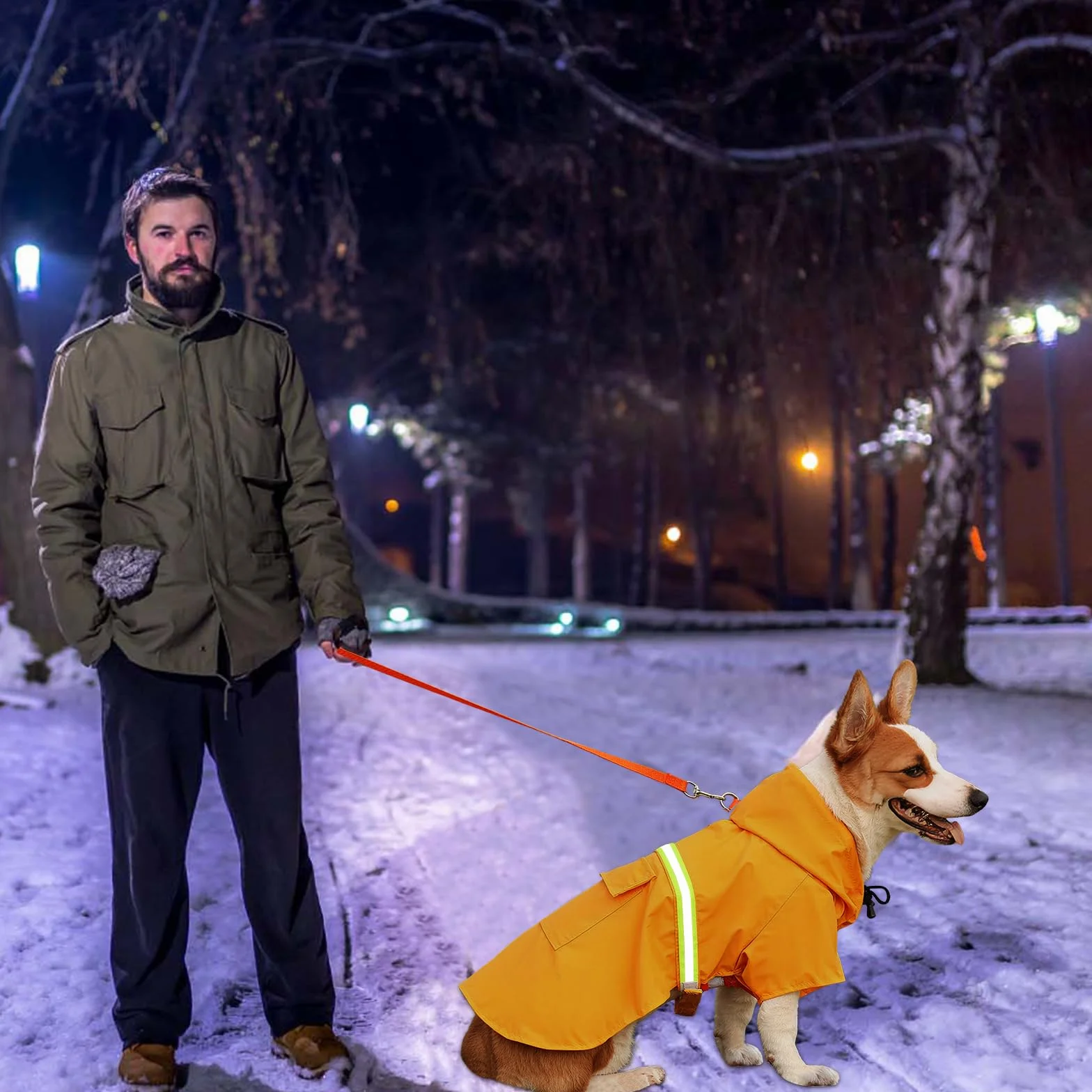 Amexo Impermeabile per Cani con Strisce Riflettenti Giacca da Pioggia Impermeabile per Cane con Regolabile Cappuccio Poncho Ultraleggero per Cani di Taglia Piccola Medio e Grande (XXL)