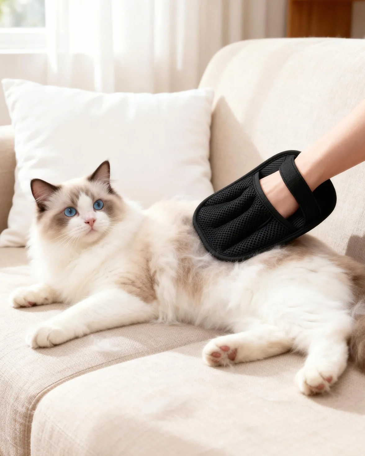 JIMYIU Guanti per la rimozione dei peli di Animali (Confezione da 2) – Riutilizzabili e Lavabili, per Cani e Gatti – Efficaci per Divano, Auto, tappeti e Vestiti