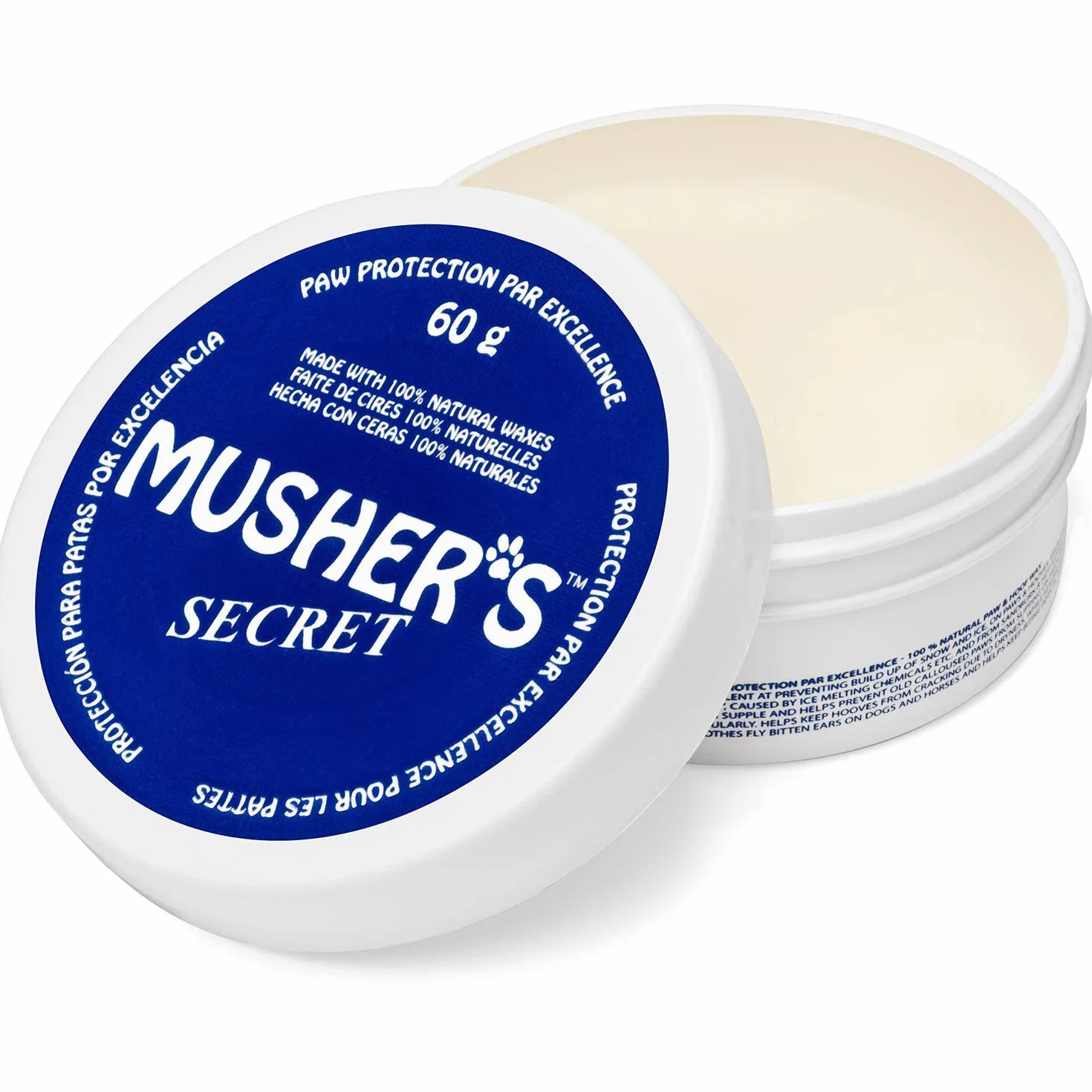 Musher's Secret Balsamo Zampe Cane, Protezione Naturale contro Ghiaccio Sale e Asfalto, 60g