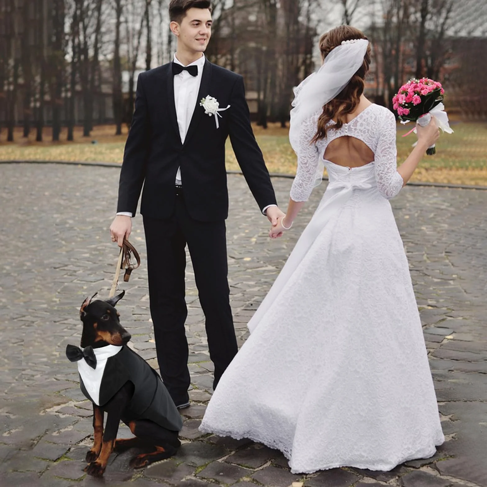 Smoking per cani piccola taglia nero S