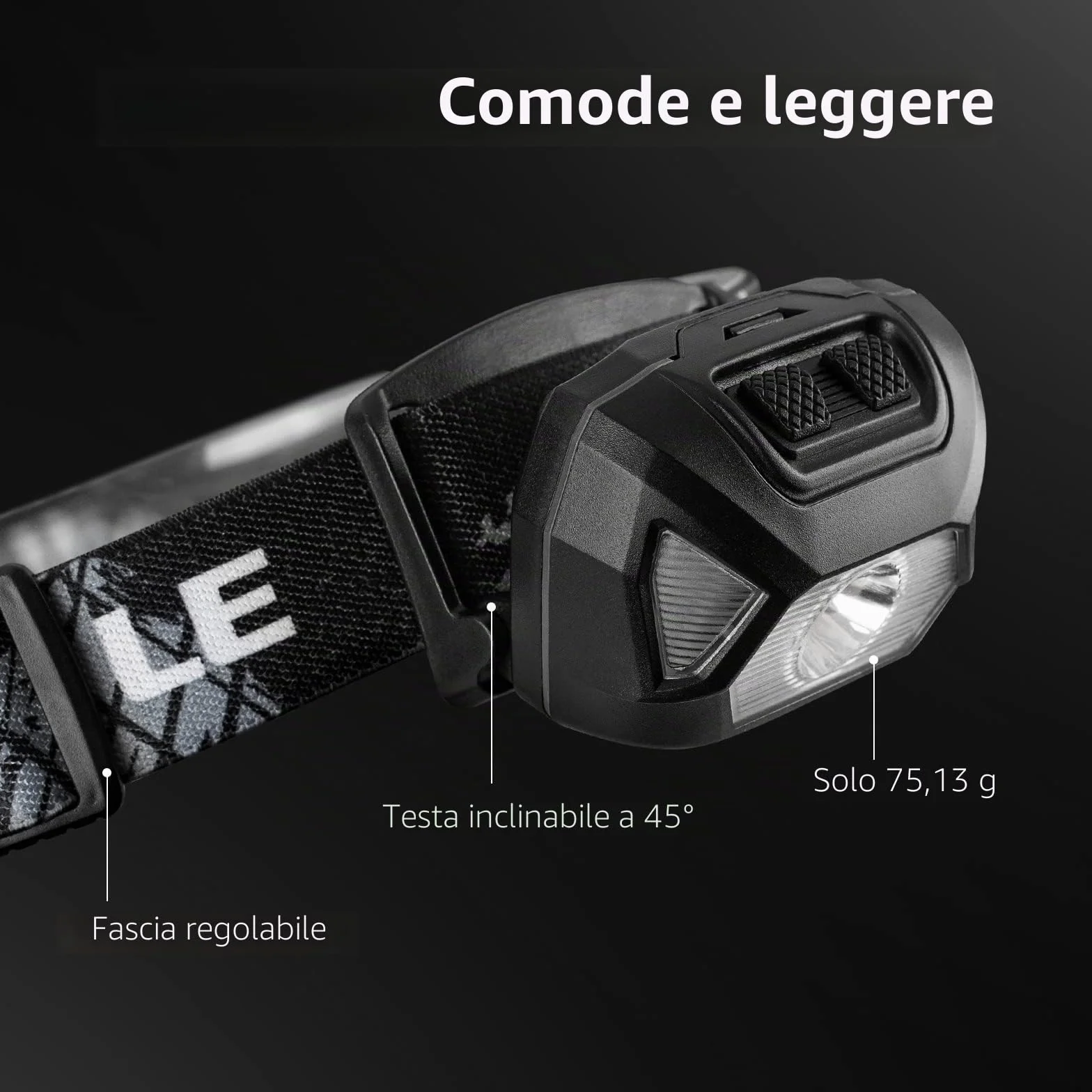Lepro D500 Torcia Frontale Ricaricabile USB LED 2000lux IPX4 Impermeabile, 6 Modalità di Luce, 2pcs