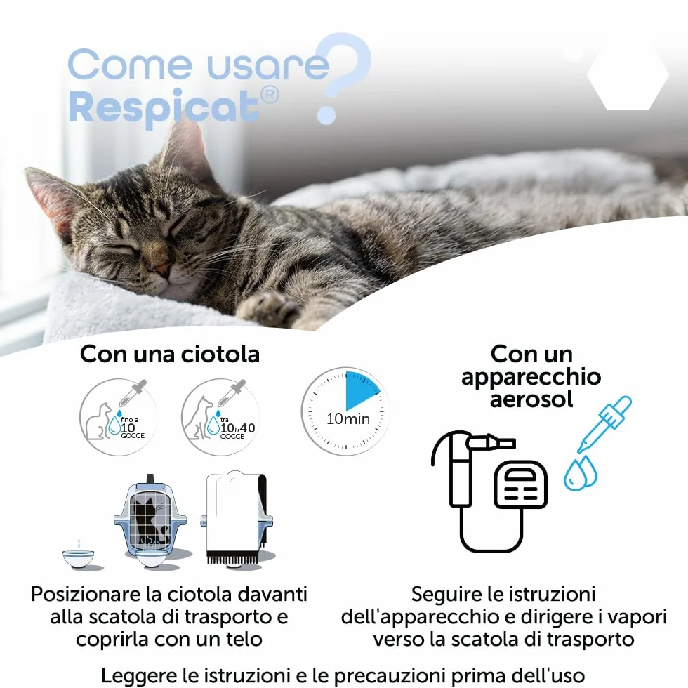 MP Labo Respicat® 30 ml - con Oli Essenziali - Modificatore dell'ambiente respiratorio nell'habitat degli Animali Domestici - Cani e Gatti