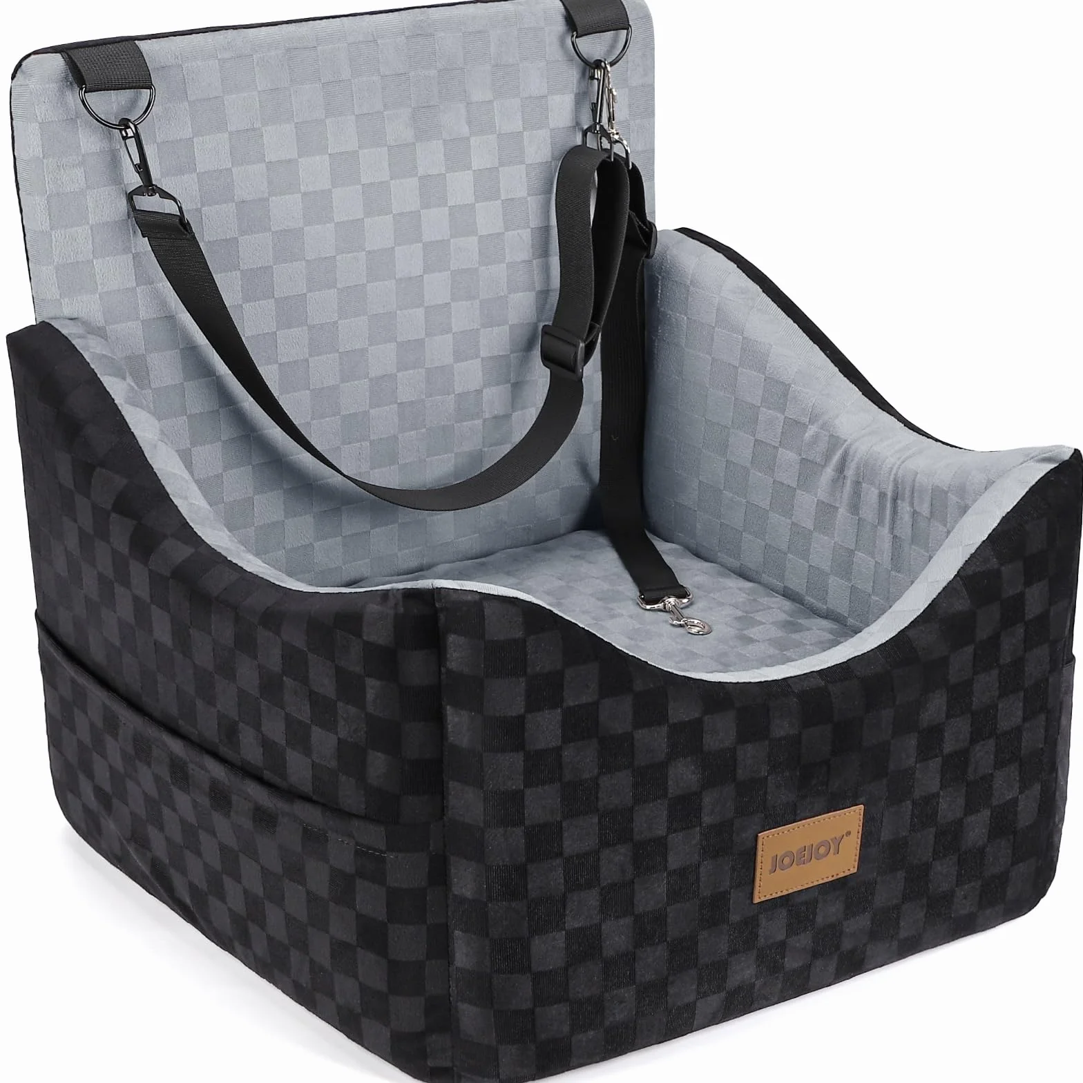 JOEJOY Seggiolino auto per cani piccola media taglia lavabile memory foam ispessita sedile posteriore anteriore cintura sicurezza regolabile