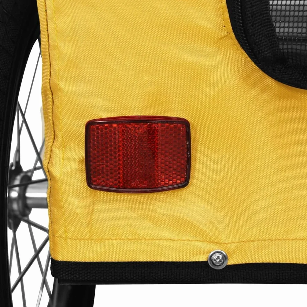 vidaXL Rimorchio da Bici per Animali Giallo Oxford e Ferro