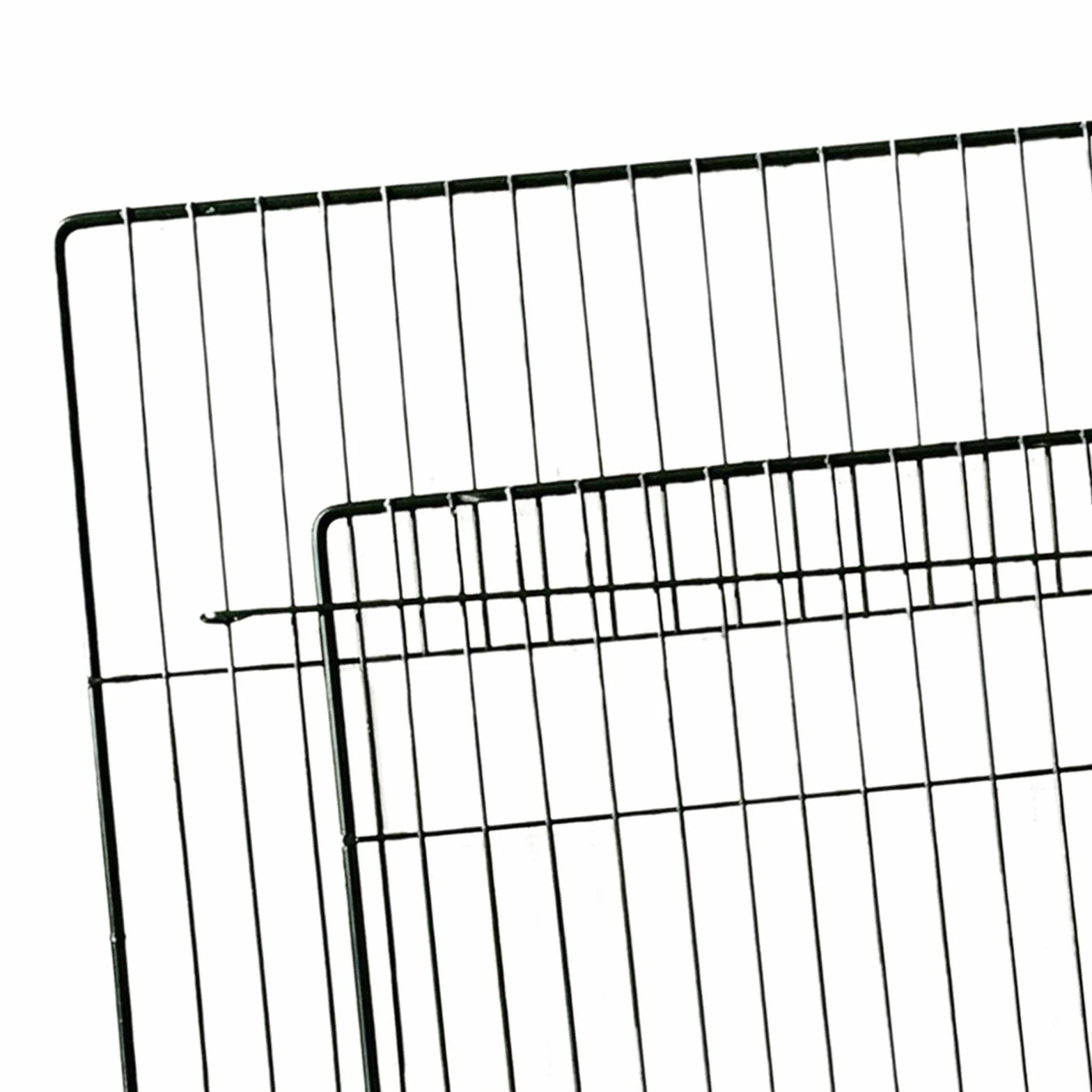 Pannello per Porta di Gabbia per Animali da Interno in Filo Metallico Espandibile, Griglia Nera densa