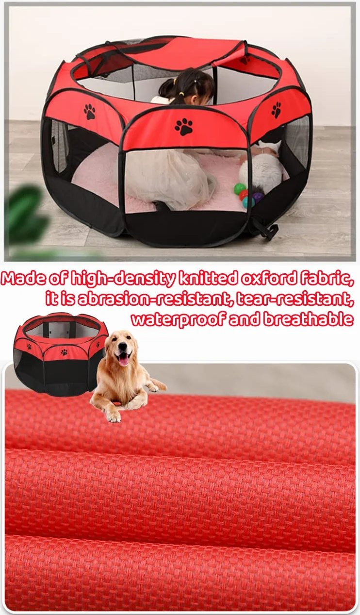 Portatile pieghevole per animali domestici, per cani e gatti, per interni ed esterni, ispessimento, tenda per box per animali domestici, box per cuccioli (Blu)