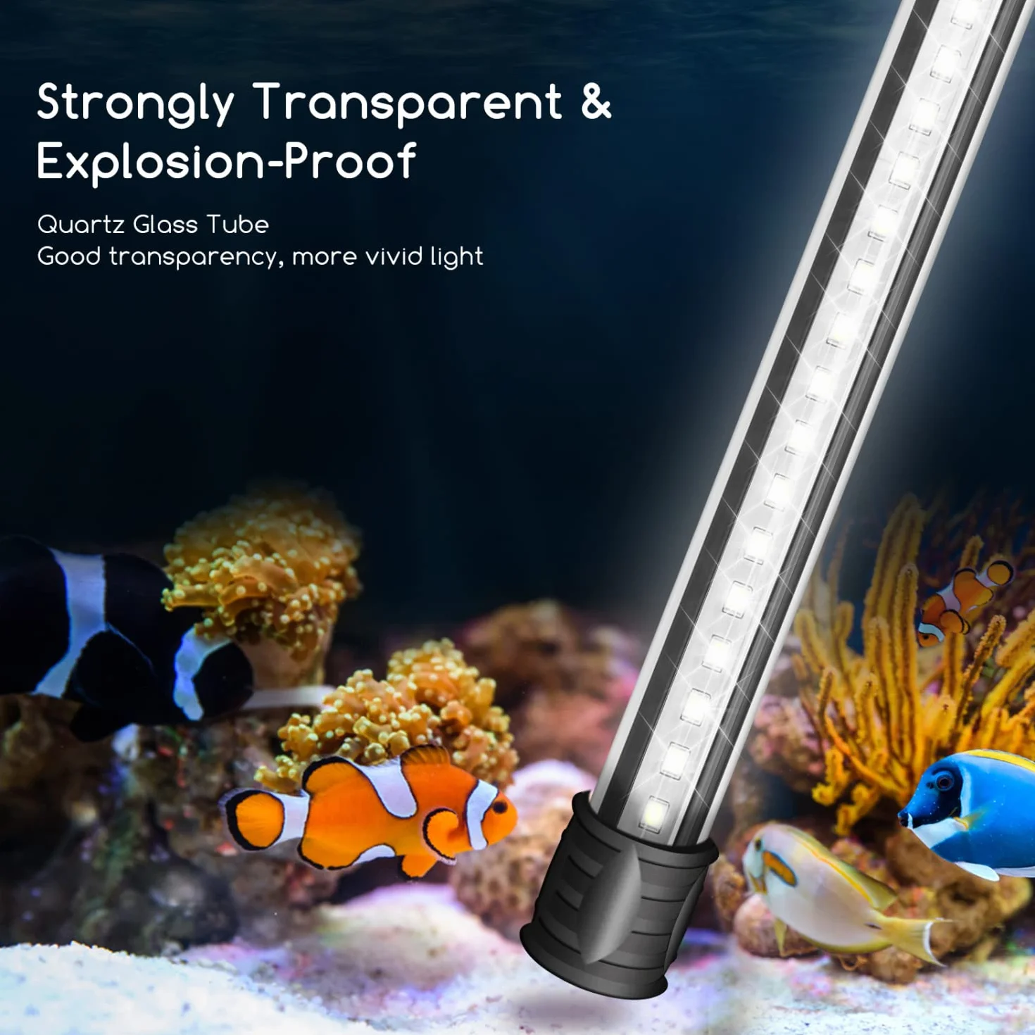 Nobleza - LED Impermeabile per Acquario, Vasca e Piante di Diverse Tensioni e Lunghezze (1.5W 30cm, Luce Bianca)