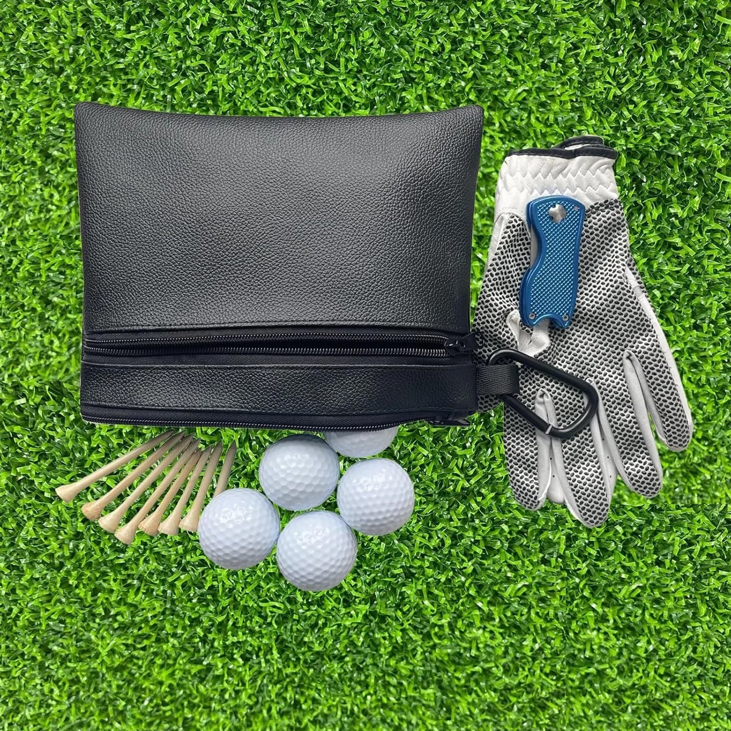 Sacca Portaoggetti per Palline e Maglie da Golf, Borsa Marsupio Sportivo con Fibbia