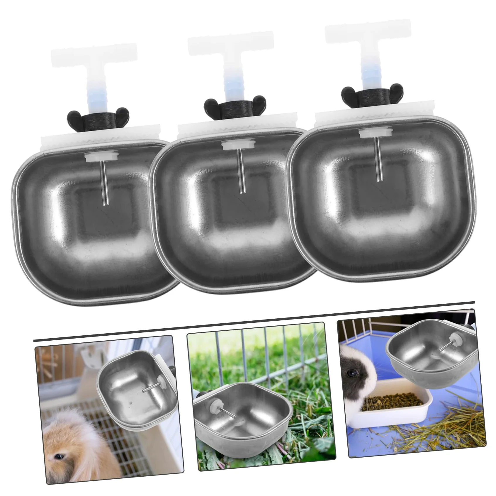 INOOMP 6pezzi Ciotola Per Inossidabile Per Conigli Bevitore Per Piccole Creature Facile e Installare Design Antisgocciolamento Accessorio Per Domestici