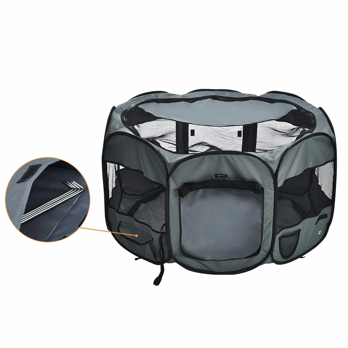 Amazon Basics Ottagonale Recinto portatile per animali domestici 114 cm Grigio