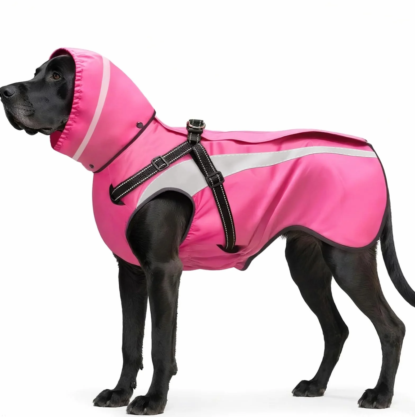 Impermeabile per Cani Cappotto Cane Ombrello per Cani Vestiti Mantellina Pioggia Cane per Piccoli Medio Grandi Cuccioli S-XXL (Rosa, XL)