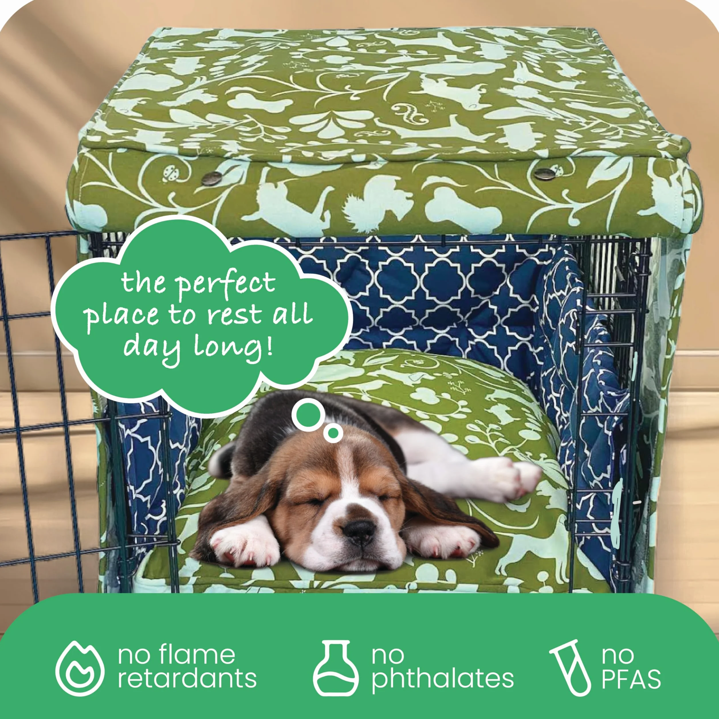 Molly Mutt Amarillo by Morning Copertura per Gabbia in Cotone 100% 2 Pannelli arrotolabili 91,4 x 61 x 68,6 cm