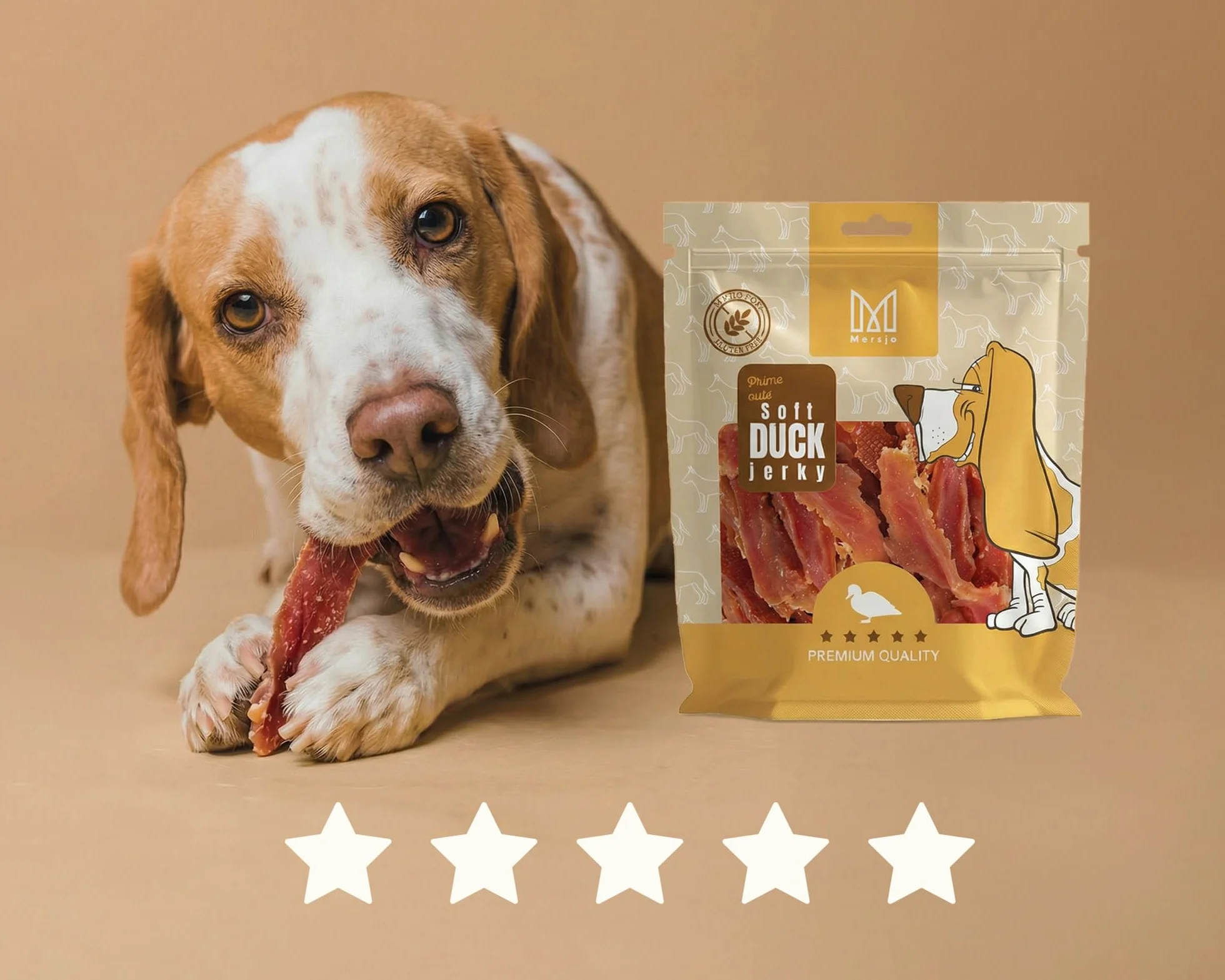 Dog Treats - 92% ad alto contenuto di carne, Senza Cereali e Zuccheri, crocchette per cani come integratore quotidiano, masticatore naturale, petto d'anatra essiccato, 500g