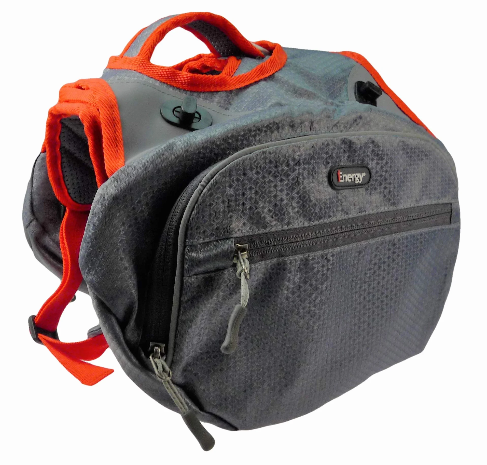 iEnergy Zaino per cani MAE - Pettorina 2in1 e zaino removibile per cani - Impermeabile e comprensivo di due borracce con tasche termiche, Grigio, Medio