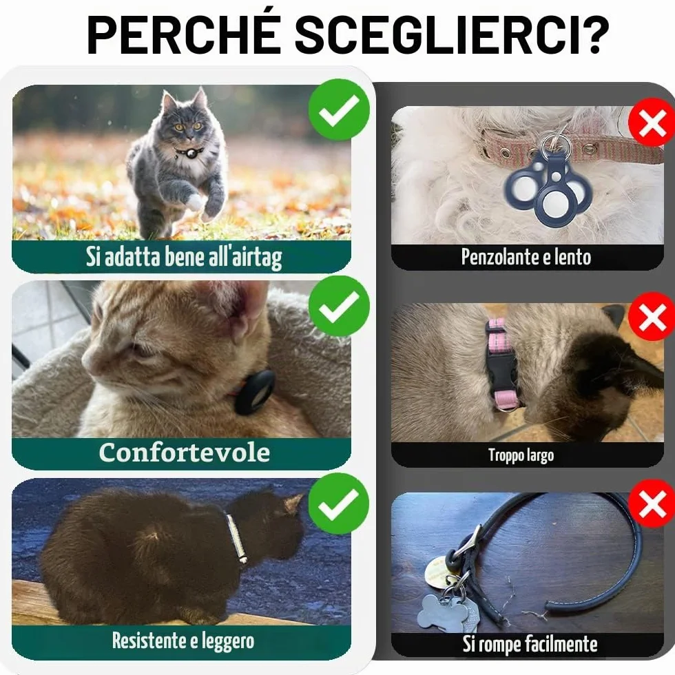 Collare Gatto Airtag, Collare Riflettente Antistrozzo per Gatti con Custodia Protettiva Air Tag (GPS AirTag Non Incluso) e Campanellino, Adatto a Gatti di Tutte Le Taglie(Nero)