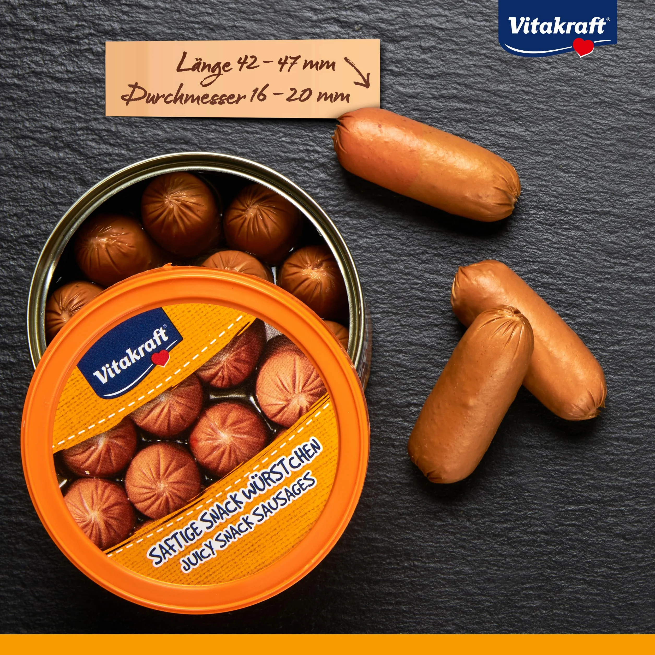 Vitakraft Dog Minis, snack cane, piccoli wurstel con pollame, in barattolo con coperchio, snack per l’addestramento del cane, a ridotto contenuto di spezie, senza zuccheri aggiunti (1x 120g)