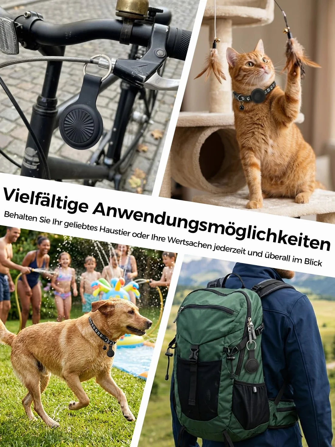 Collare GPS Gatto, GPS per Cani, Localizzatori GPS per Cani e Gatto Compatibile con iOS e Android, Tracciamento in Tempo Reale, Riproduzione Percorso 7 Giorni, Impermeabile IP67, Nessun Abbonamento