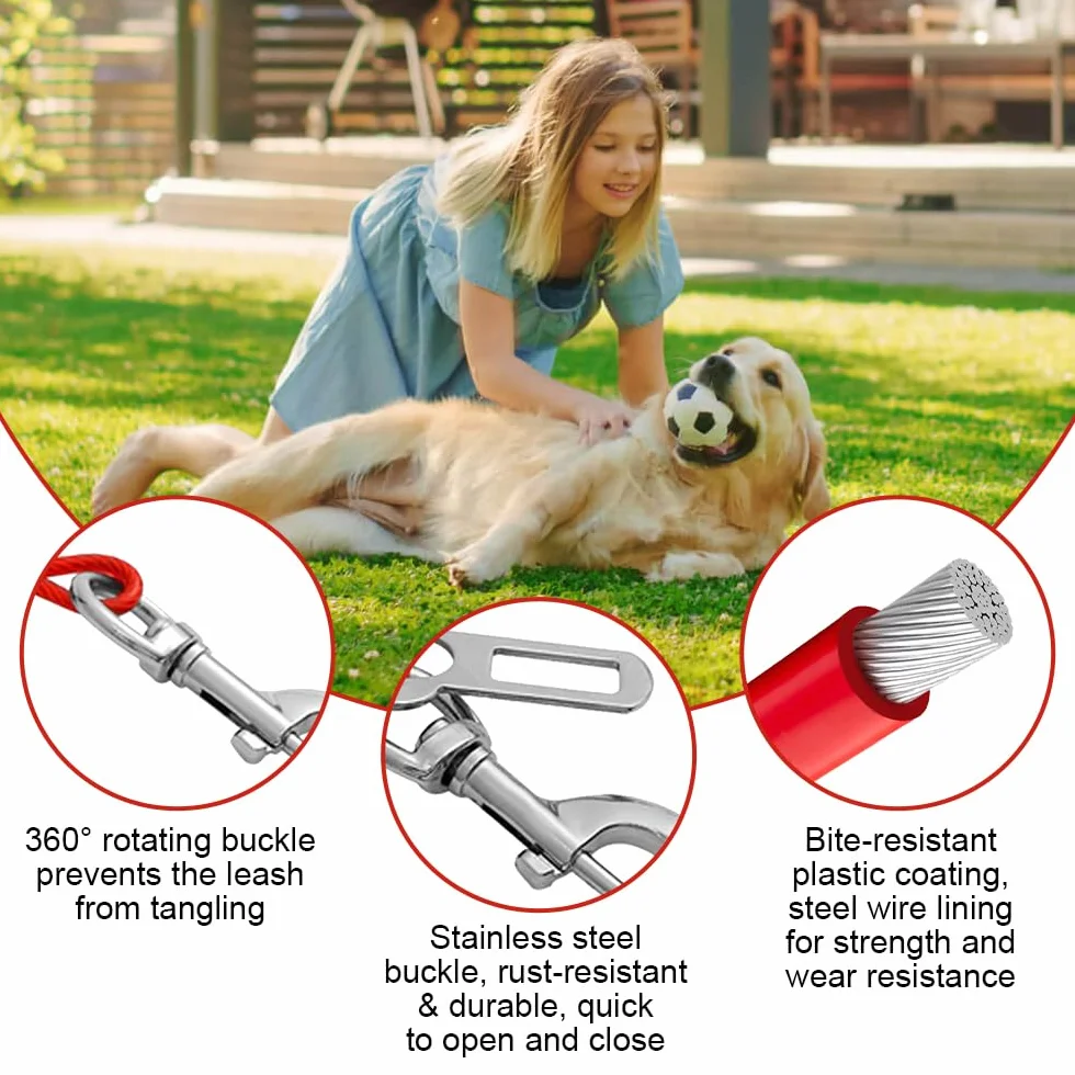 2 Pezzi Guinzaglio per Cani Prova di Masticare, 40 cm Cintura di Sicurezza per Cani Auto, Cavo per Legare Il Cane, Guinzaglio Retriever Resistente per Cuccioli, Cane di Piccola e Media Taglia