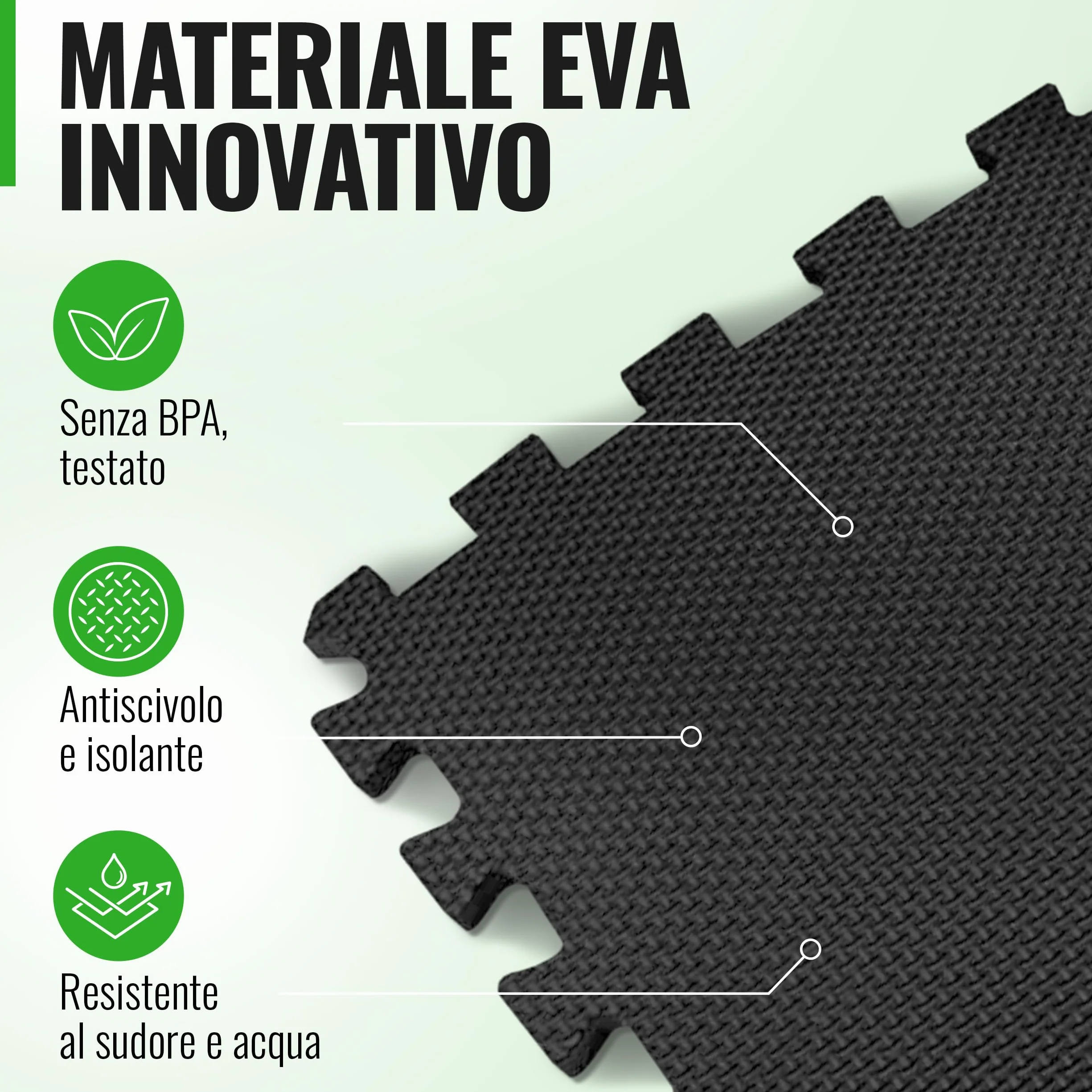 AthleticPro Fitness Tappetino protettivo per pavimento - tappetini extra spessi - tappetini protettivi antiscivolo per sala fitness e attrezzature per il fitness
