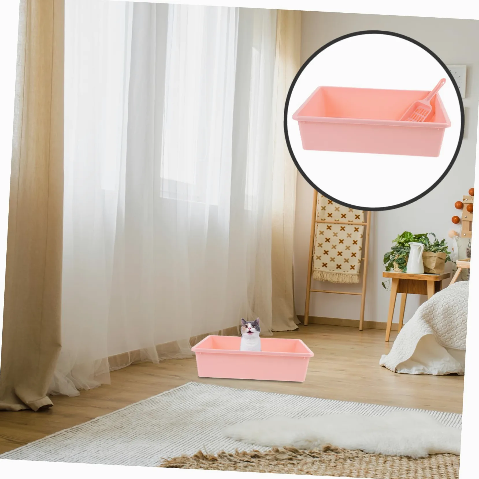 1set Lettiera Per Gatti Portatile Con Scopino Lettiera Per Gatti Di Design Pratico Adatta Per Uso Domestico e Viaggi Piccola Include Scopino Per Pulizia Facile