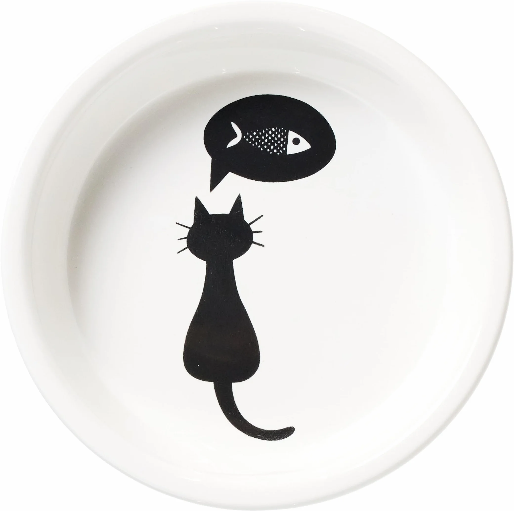 TRIXIE Ciotola in ceramica per gatti a bordo basso – Per rispettare i baffi sensibili – Antiscivolo & lavabile in lavastoviglie – Bianco, 0,25 l, ø 13 cm