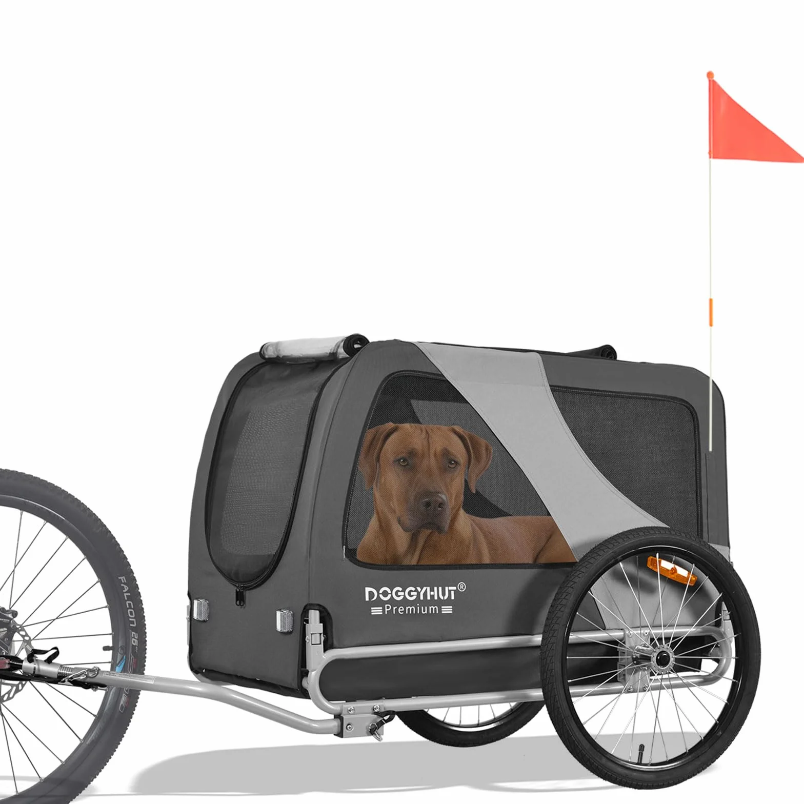 DOGGYHUT® Rimorchio per bicicletta per cani di taglia grande, fino a 45 kg, per cani di taglia grande, 80103
