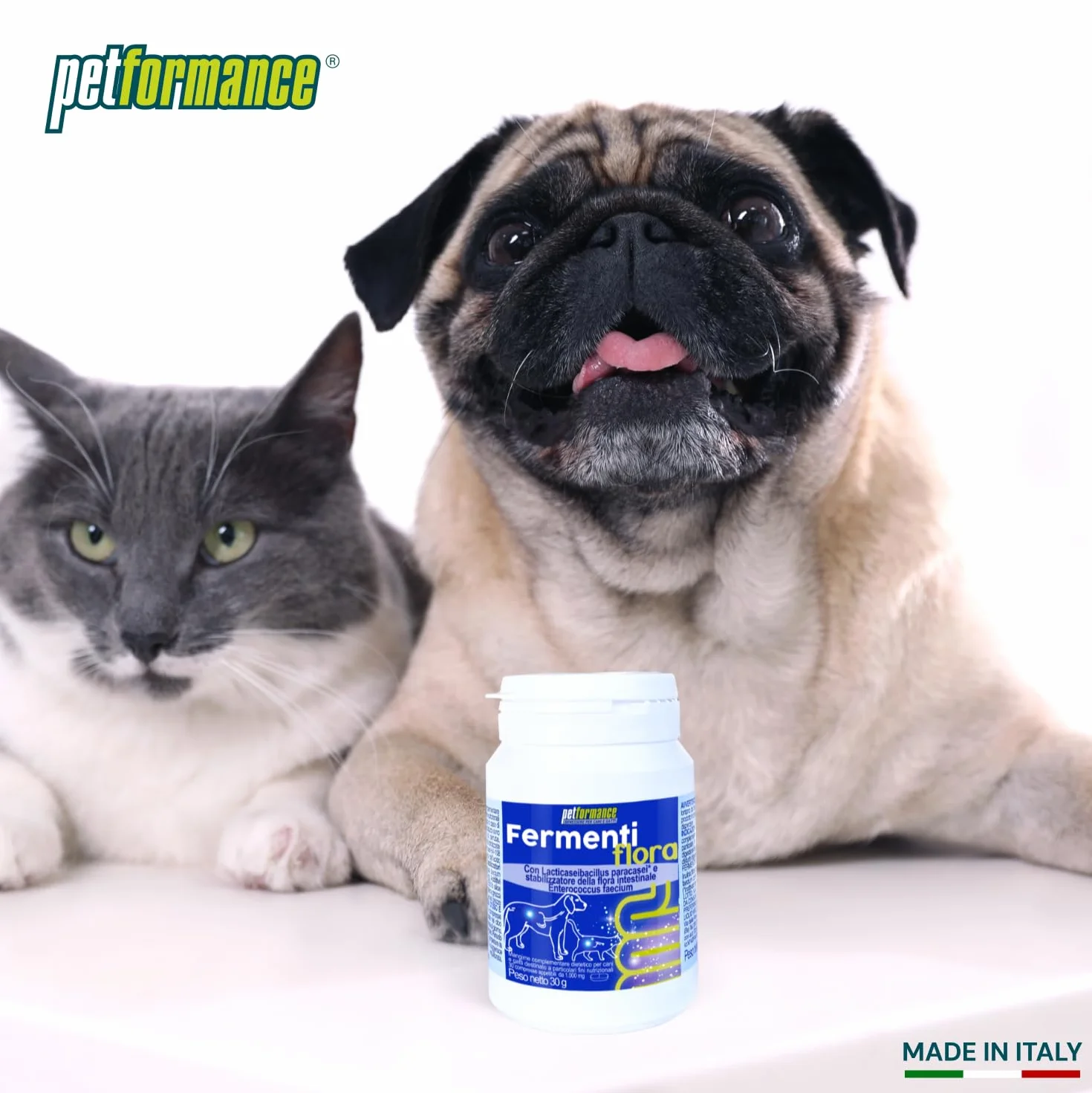 PETFORMANCE Fermentiflora Probiotico Prebiotico Postbiotico 30 Compresse per Cani e Gatti