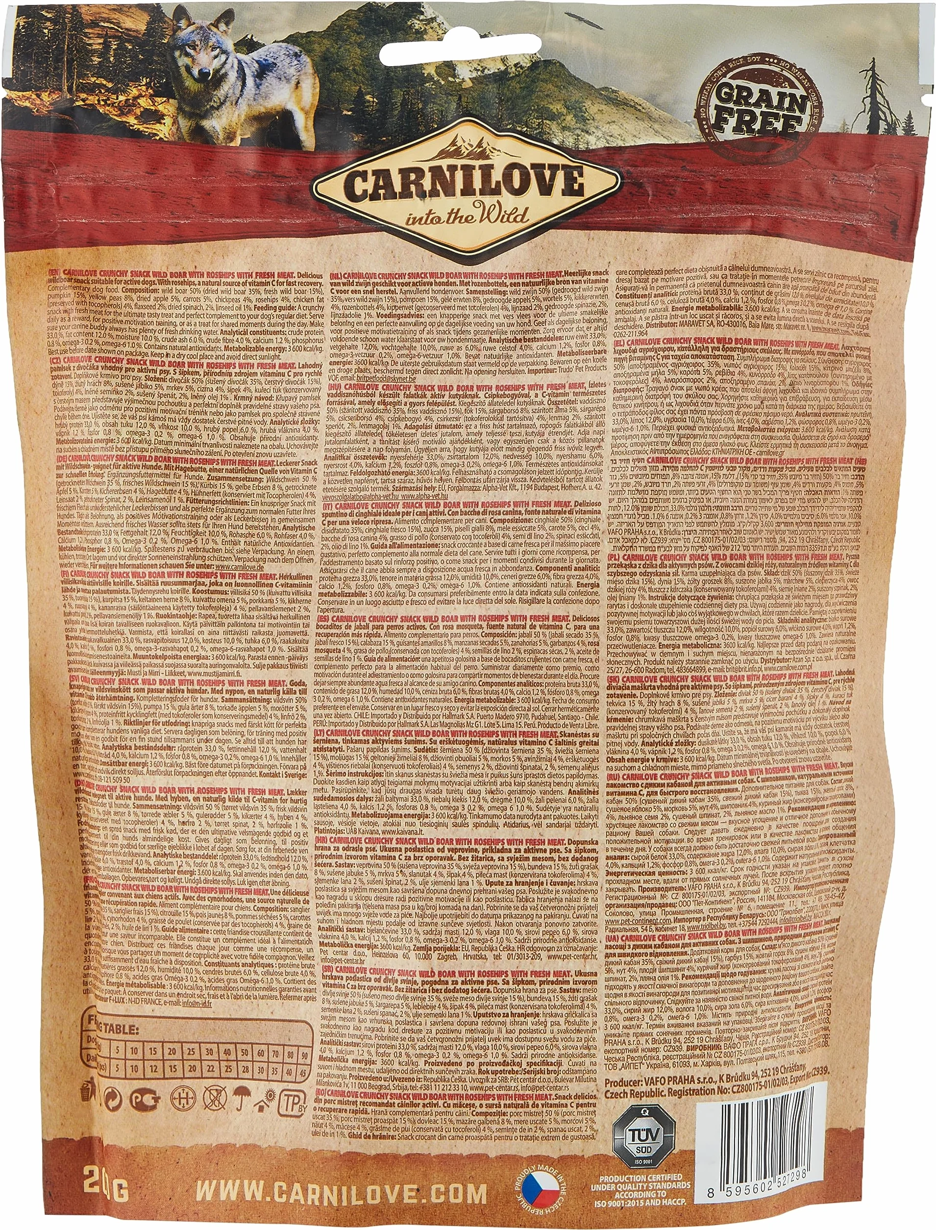 Carnilove Snack Semiumido 200 gr Cinghiale e Rosa Canina