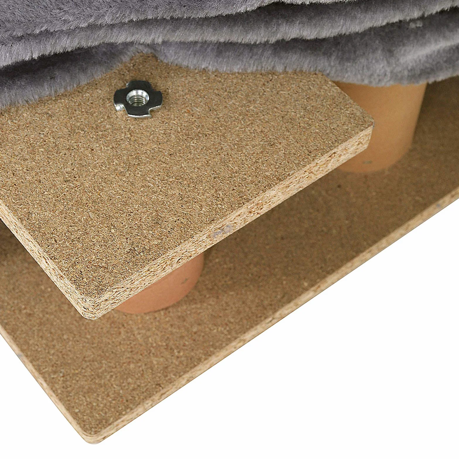 Lionto Scala per animali con rivestimento in peluche 46x36x34 cm robusta gradino basso 10 cm salva-articolazioni rivestimento sfoderabile lavabile portata 50 kg grigio chiaro