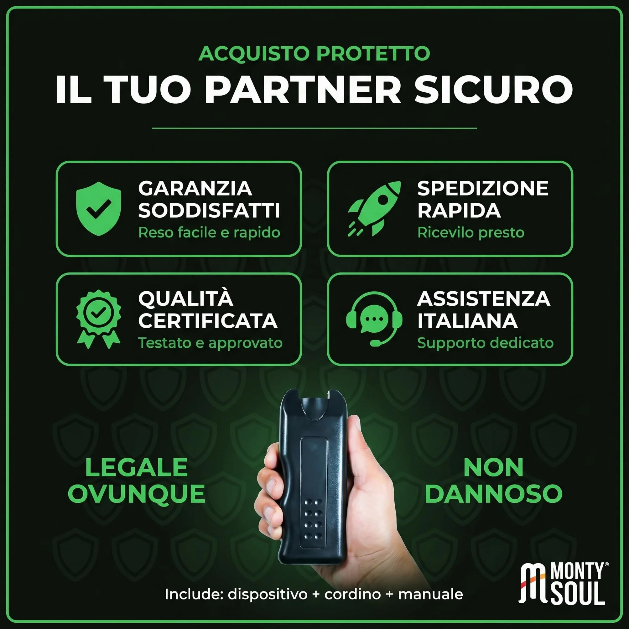 Dispositivo Repellente per Cani Aggressivi con Ultrasuoni e LED Flash - Portatile e Sicuro - Allontana Cani Minacciosi Senza Danneggiarli, Perfetto per Jogging, Passeggiate, Ciclisti 20MT (Stop Dog X)