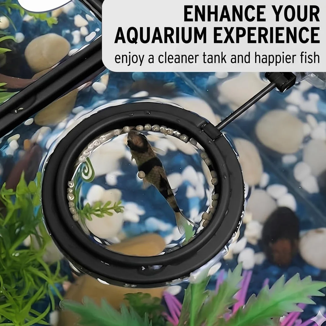4 Pezzi Anelli di Mangime per Acquario, anello flottante tondo e quadrato per pesci, per betta, guppy e tartarughe, nero