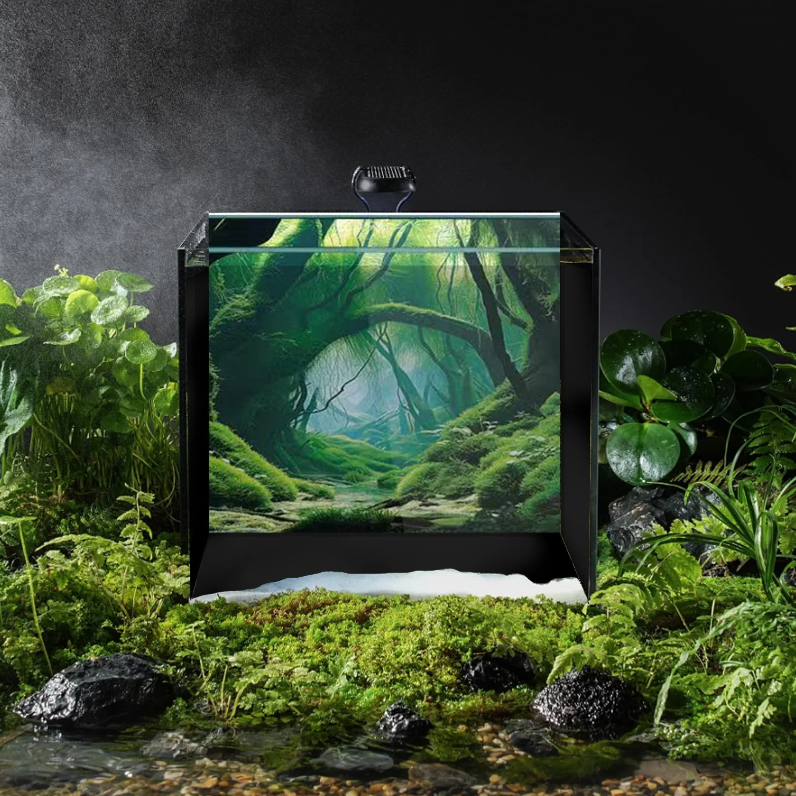 Sfondo naturale per acquario, sfondo per acquario, adesivi per acquario boutique, 30 cm, 40 cm, 50 cm, 60 cm, 80 cm (grotta-4, 30 * 70 cm)